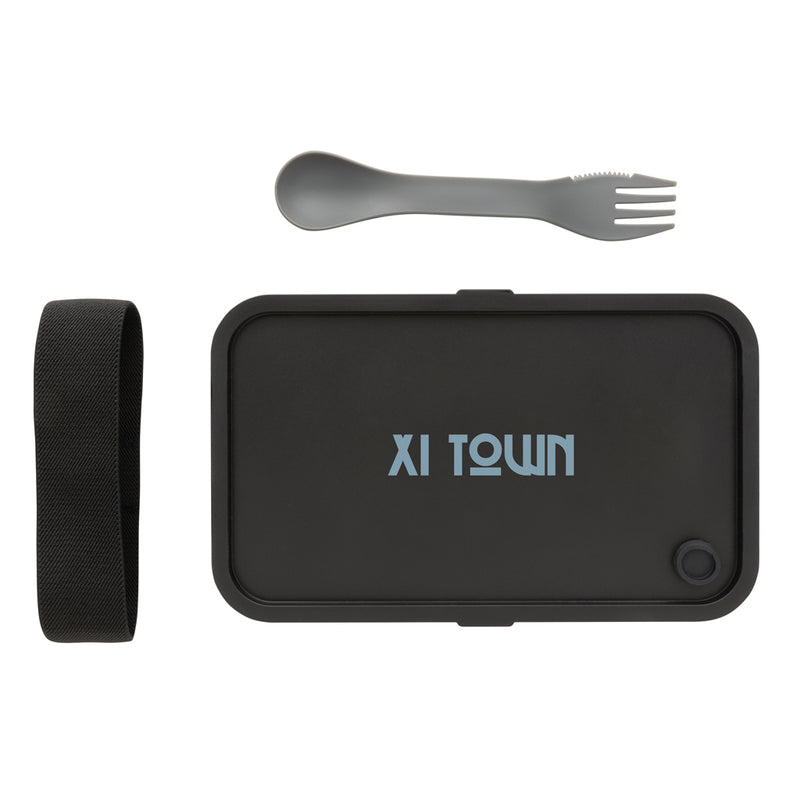 Load image into Gallery viewer, GRS recycled PP lunch box with spork - Custom Wood Designs
