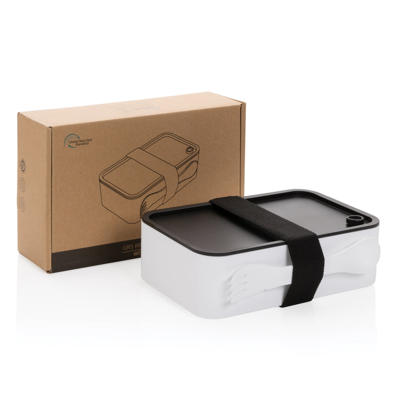 Load image into Gallery viewer, GRS recycled PP lunch box with spork - Custom Wood Designs
