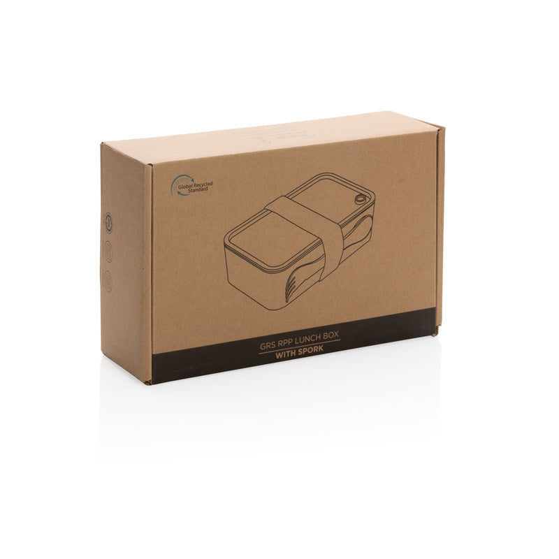 Load image into Gallery viewer, GRS recycled PP lunch box with spork - Custom Wood Designs
