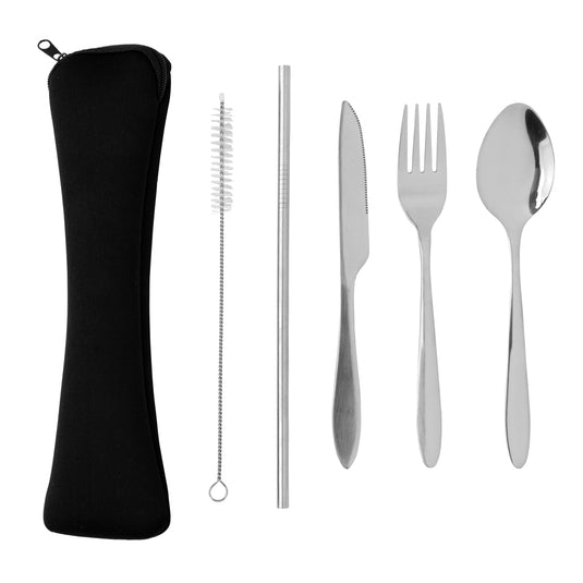 4 PCS stainless steel re-usable cutlery set - Custom Wood Designs
