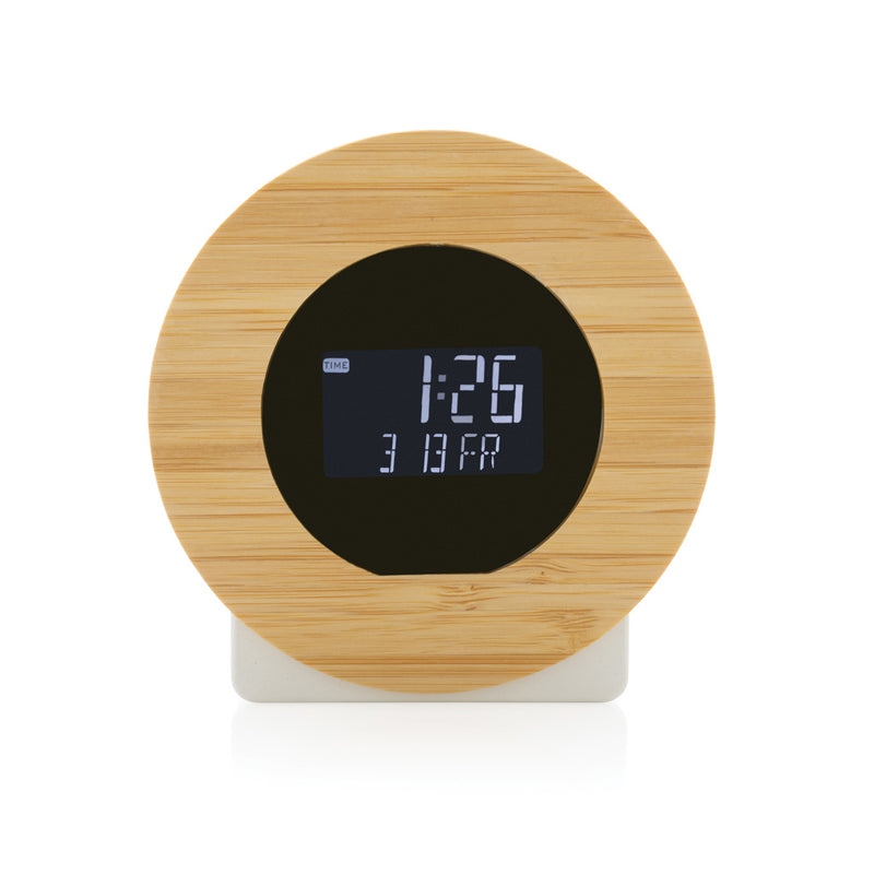 Load image into Gallery viewer, Utah RCS rplastic and bamboo LCD desk clock - Custom Wood Designs
