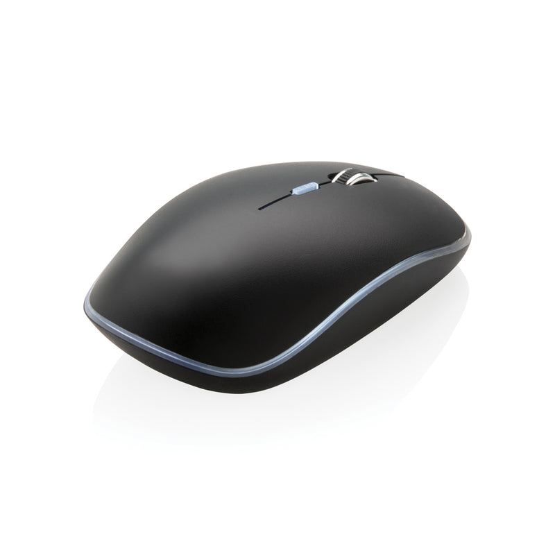 Load image into Gallery viewer, Wireless mouse with illuminated logo from XD Collection, designed for phone and tablet accessories, featuring sleek modern design.
