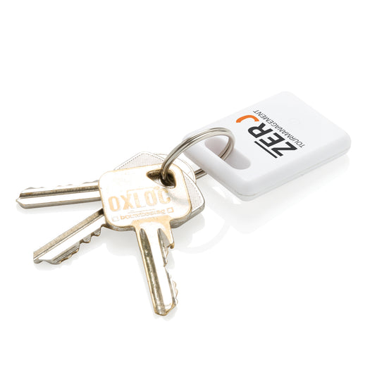 Square XD Collection Key Finder 2.0 for phones and tablets, showing the compact device with keyring attachment on a neutral background.