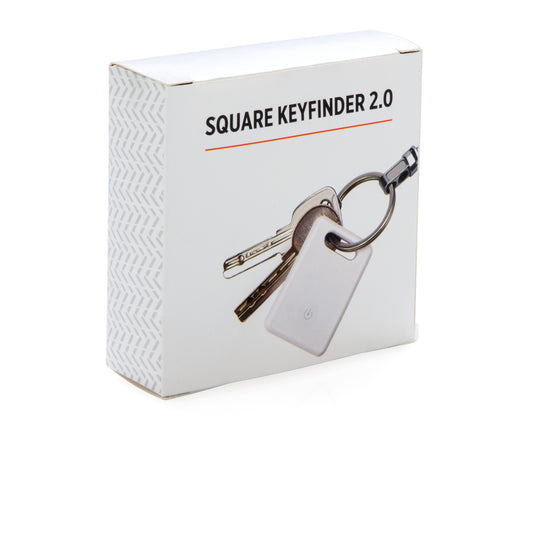 Square key finder 2.0 by XD Collection, a compact phone and tablet accessory with a sleek design and keyring attachment.