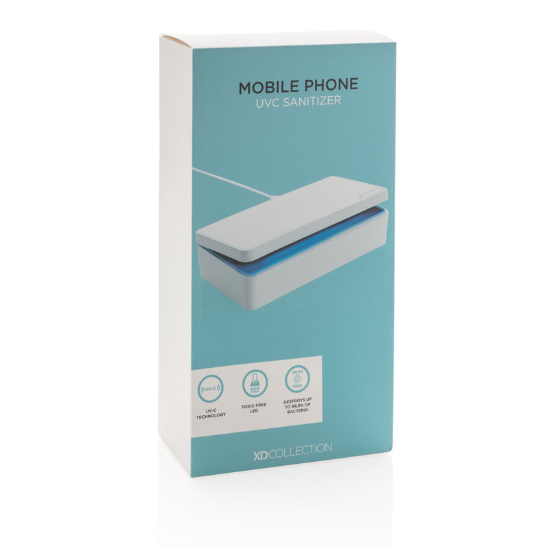Load image into Gallery viewer, UV-C steriliser box for phones and tablets by XD Collection, showing the sleek, white sterilising device with open lid and interior space.

