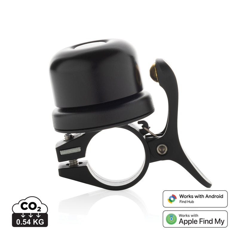 Load image into Gallery viewer, XD Collection Bike Finder Dual RCS bike bell with integrated locator on a bicycle handlebar, designed for phone and tablet accessories.
