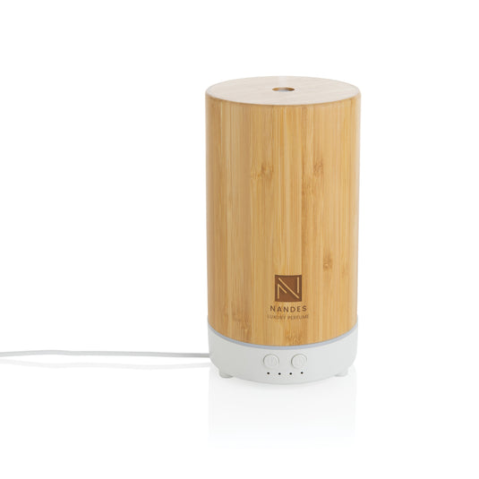 Recycled plastic and bamboo aroma diffuser from XD Collection for phone and tablet accessories, with a sleek, modern design.