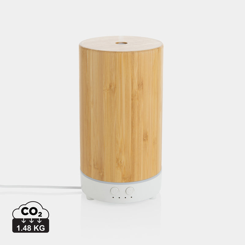 Load image into Gallery viewer, XD Collection RCS recycled plastic and bamboo aroma diffuser for phones and tablets, with sleek design and natural finish.
