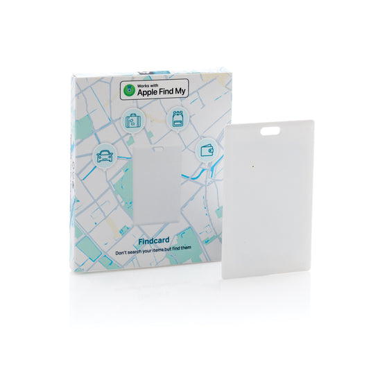 XD Collection Findcard RCS recycled plastic item finder card for phones and tablets, featuring a compact, eco-friendly design.
