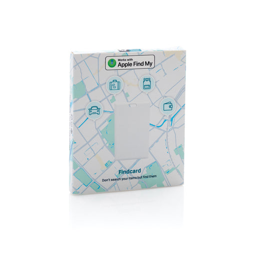 Findcard RCS recycled plastic item finder card for phones and tablets by XD Collection, showing a compact, eco-friendly accessory.