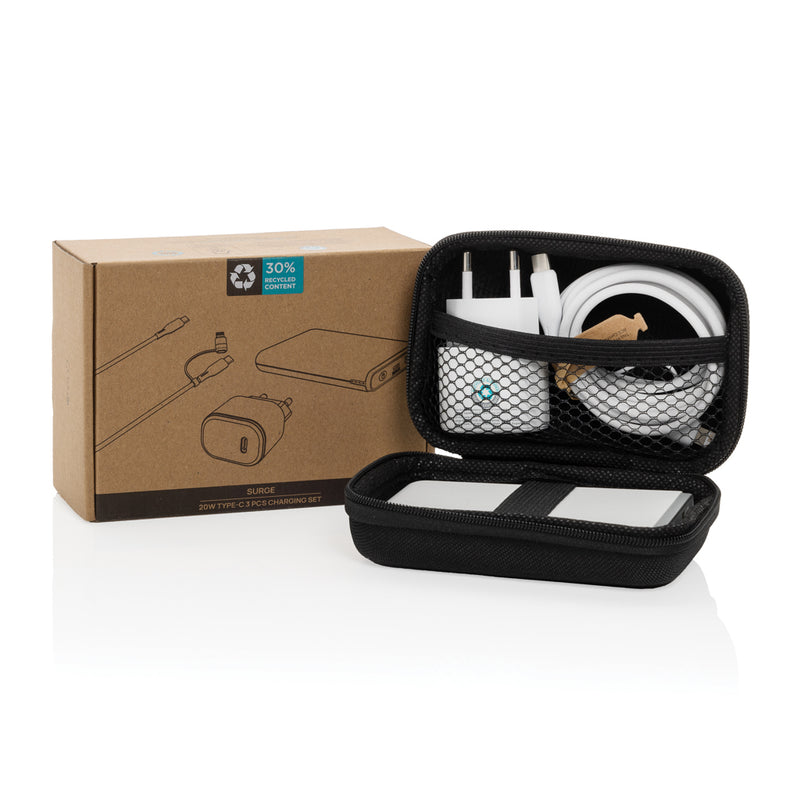 Load image into Gallery viewer, Surge RCS recyled PET 20W type C 3 pcs charging set - Custom Wood Designs
