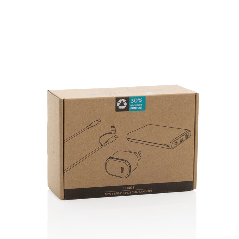 Load image into Gallery viewer, Surge RCS recyled PET 20W type C 3 pcs charging set - Custom Wood Designs
