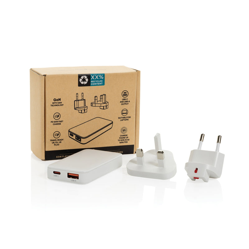 Load image into Gallery viewer, Fluxo RCS 65W flat GAN charger with universal connectors - Custom Wood Designs
