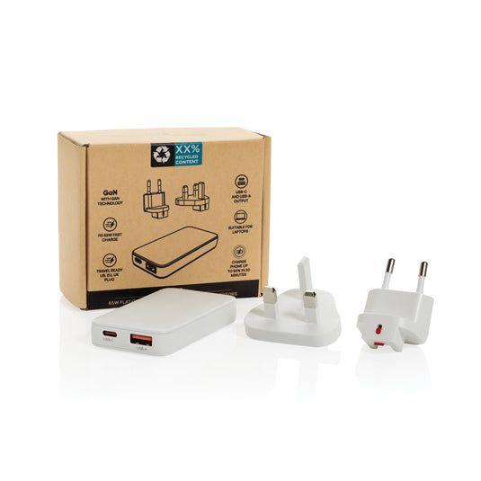 Fluxo RCS 65W flat GAN charger with universal connectors - Custom Wood Designs