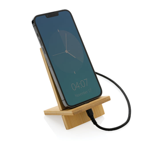 Bamboo phone stand in kraft box - Custom Wood Designs