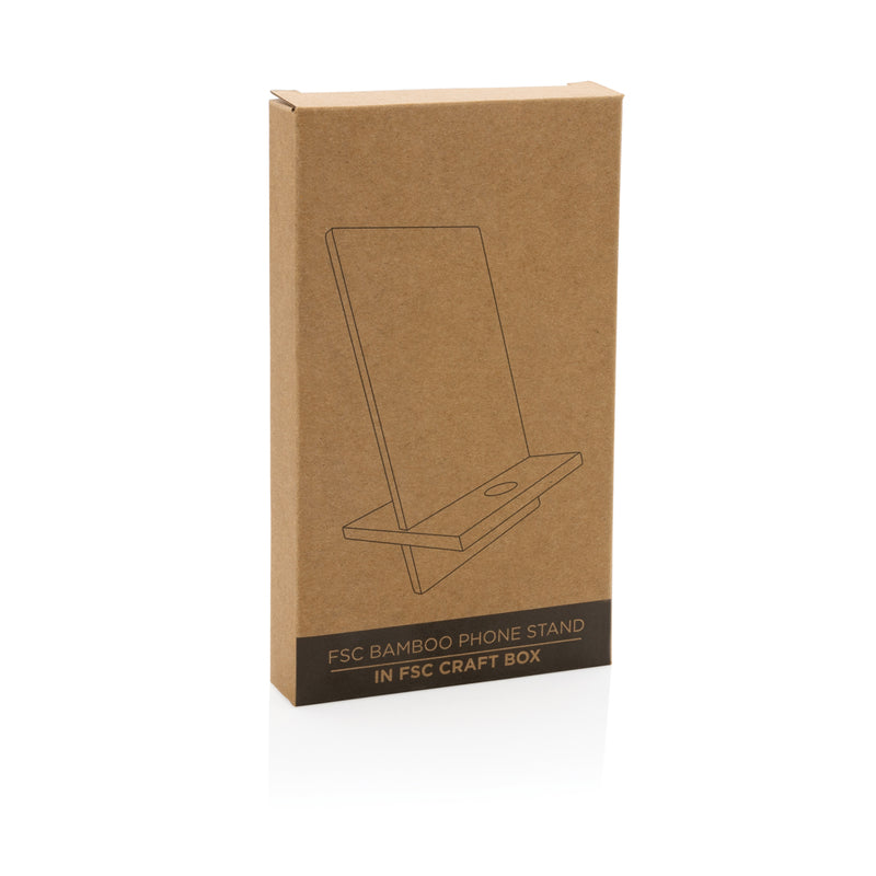 Load image into Gallery viewer, Bamboo phone stand in kraft box - Custom Wood Designs
