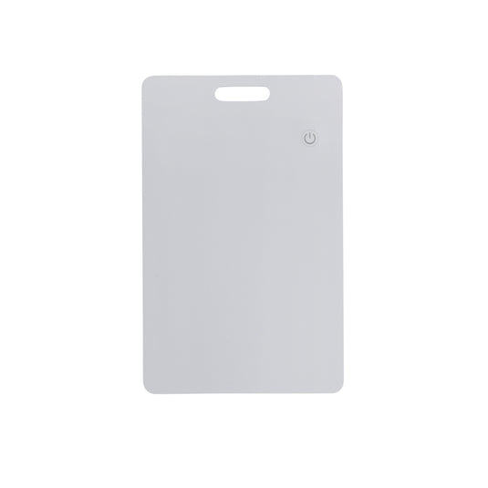 XD Collection Findit Dual RCS plastic ultra-thin rechargeable phone and tablet finder card showing its slim design and branding.