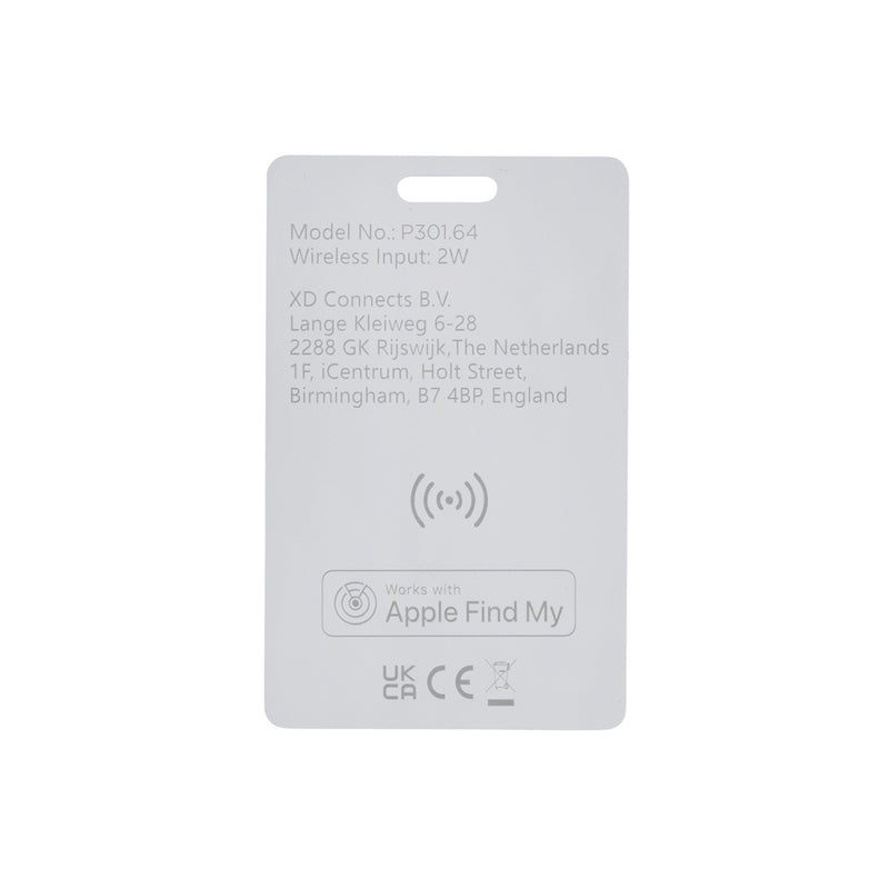 Load image into Gallery viewer, XD Collection Findit Dual RCS plastic ultra-thin rechargeable phone and tablet finder card with keyring attachment.
