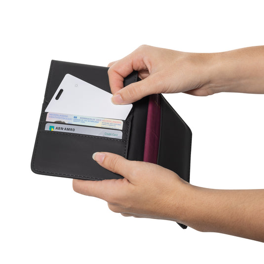 XD Collection Findit Dual RCS plastic ultra-thin rechargeable finder card for phones and tablets, shown in the image.