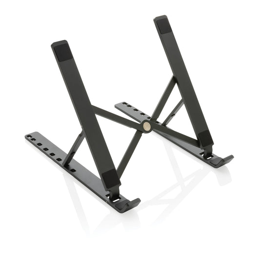 XD Xclusive Terra RCS recycled aluminium universal laptop and tablet stand with adjustable support for phones and tablets.