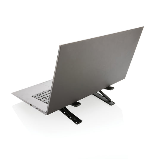 XD Xclusive Terra RCS recycled aluminium universal laptop and tablet stand for phones and tablets, showcasing its sleek design.