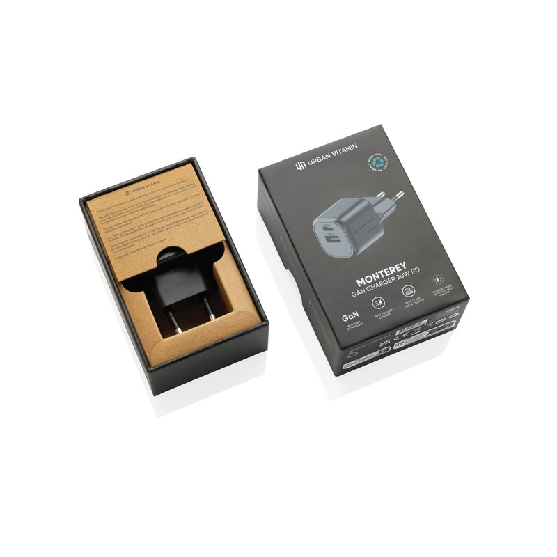 Load image into Gallery viewer, Urban Vitamin Monterey RCS recycled plastic 20W GAN charger - Custom Wood Designs
