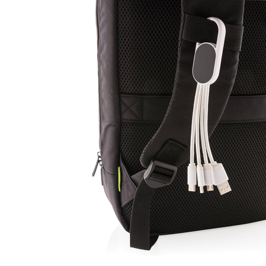 XD Collection 4-in-1 cable with carabiner clip for phone and tablet charging and data transfer, compact and versatile accessory.