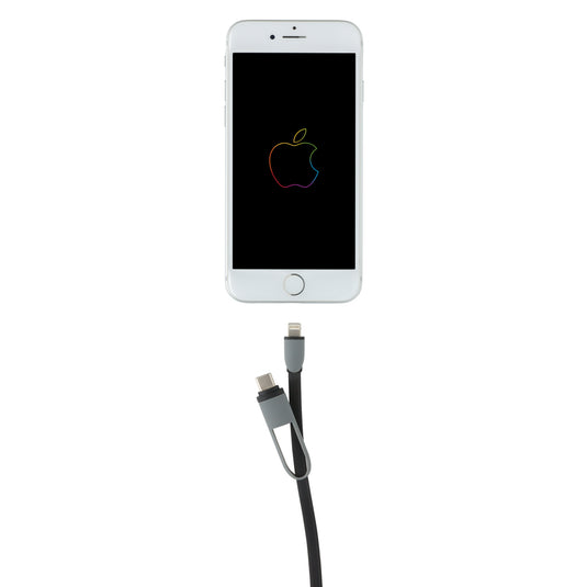 XD Collection 3-in-1 retractable cable for phone and tablet accessories, showing the compact, versatile design and multiple connectors.