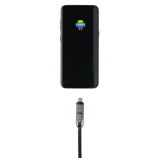 XD Collection 3-in-1 retractable cable for phones and tablets, showing the compact design with multiple charging connectors.
