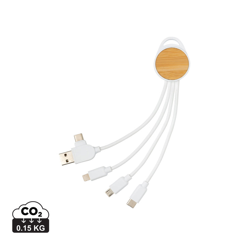 Load image into Gallery viewer, XD Collection RCS recycled plastic Ontario 6-in-1 round cable for phones and tablets, showing multiple connectors and durable design.
