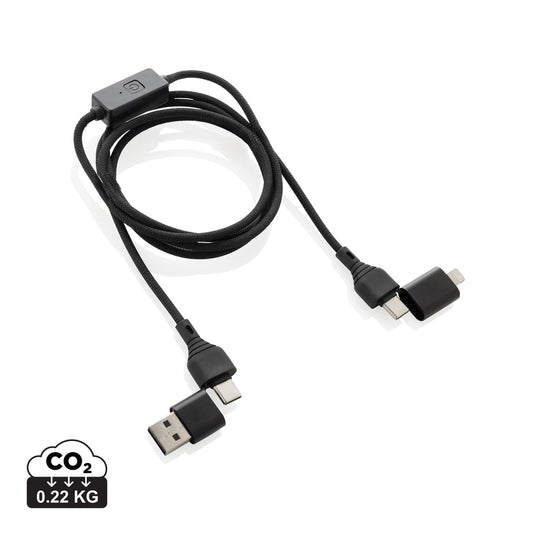 Recycled 60W hacking protection cable from XD Collection for phones and tablets, designed for secure data and power transfer.