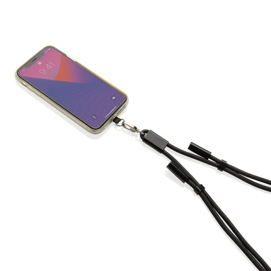 XD Collection LoopAmp RCS RPET adjustable phone cord with 60W cable for fast charging and versatile device connectivity.