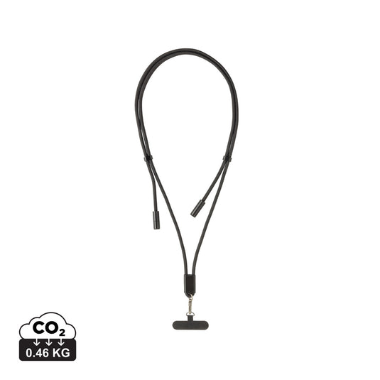 XD Collection LoopAmp RCS RPET adjustable phone cord with 60W cable for smartphones and tablets, featuring a durable design.