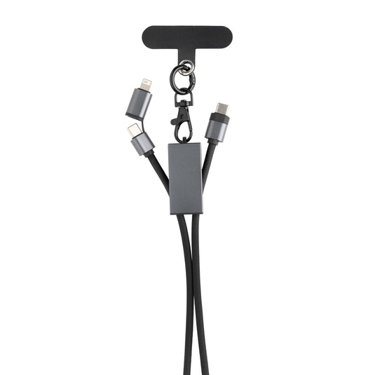 XD Xclusive Terra RCS recycled PET phone and tablet charging cable with 60W dual port for fast charging.