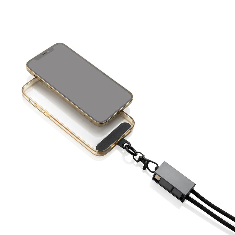 Load image into Gallery viewer, XD Xclusive Terra RCS recycled PET phone and tablet charging cord with dual 60W fast charging cable on a white background.
