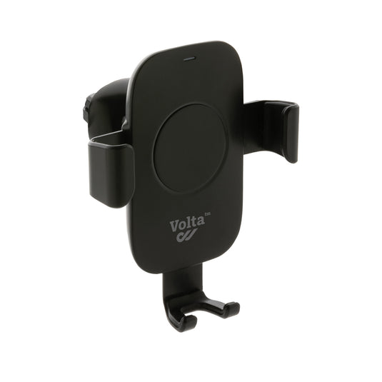 XD Collection RCS recycled plastic 10W wireless charging car holder holding a smartphone in a vehicle mount.