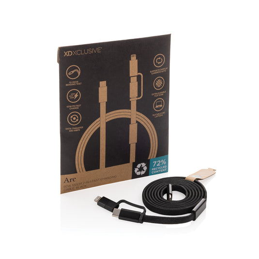 Arc RCS 60W 120 cm 2-in-1 fast charging cable - Custom Wood Designs