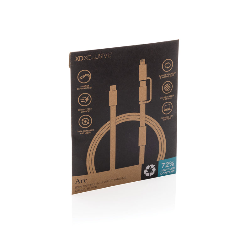 Load image into Gallery viewer, Arc RCS 60W 120 cm 2-in-1 fast charging cable - Custom Wood Designs
