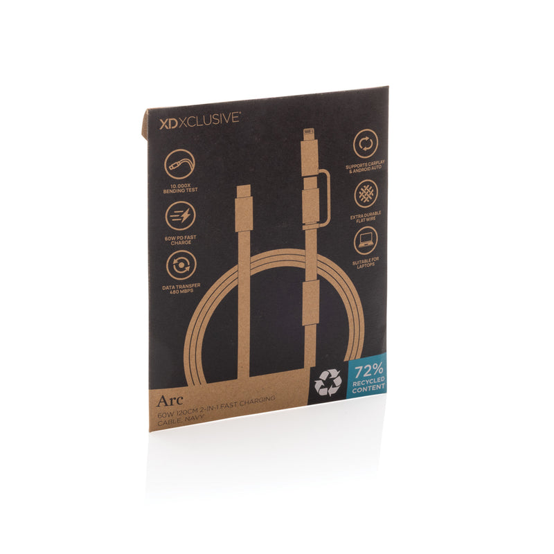 Load image into Gallery viewer, Arc RCS 60W 120 cm 2-in-1 fast charging cable - Custom Wood Designs
