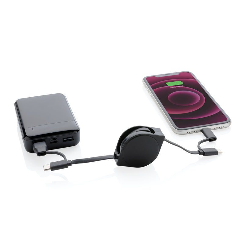 Load image into Gallery viewer, XD Collection RCS 6-in-1 recycled plastic and TPE phone and tablet charging cable with multiple connectors.
