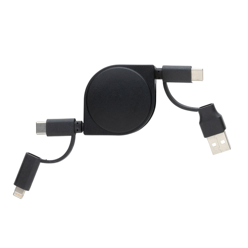 Load image into Gallery viewer, XD Collection RCS recycled plastic and TPE 6-in-1 phone and tablet charging cable with multiple connectors and durable design
