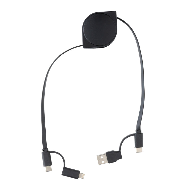 Load image into Gallery viewer, XD Collection RCS recycled plastic and TPE 6-in-1 cable for phones and tablets, showing multiple connectors and durable design
