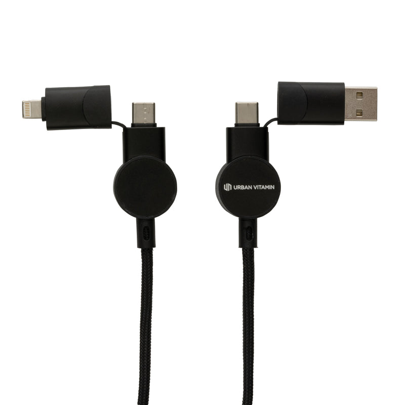 Load image into Gallery viewer, Oakland RCS recycled plastic 6-in-1 fast charging 45W cable - Custom Wood Designs
