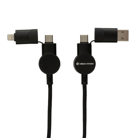 Oakland RCS recycled plastic 6-in-1 fast charging 45W cable - Custom Wood Designs