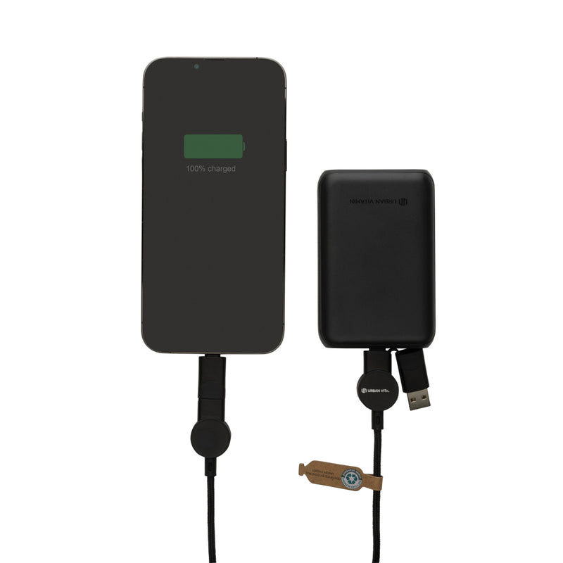 Load image into Gallery viewer, Oakland RCS recycled plastic 6-in-1 fast charging 45W cable - Custom Wood Designs
