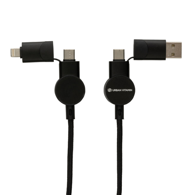 Load image into Gallery viewer, Oakland RCS recycled plastic 6-in-1 fast charging 45W cable - Custom Wood Designs
