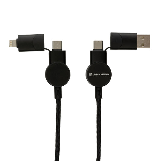 Oakland RCS recycled plastic 6-in-1 fast charging 45W cable - Custom Wood Designs