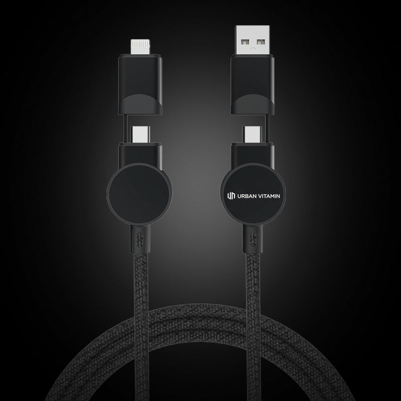 Load image into Gallery viewer, Oakland RCS recycled plastic 6-in-1 fast charging 45W cable - Custom Wood Designs

