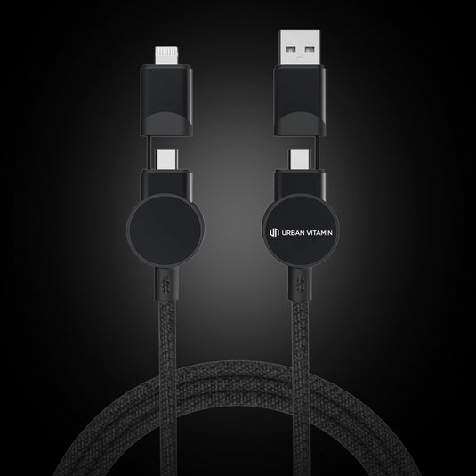 Oakland RCS recycled plastic 6-in-1 fast charging 45W cable - Custom Wood Designs