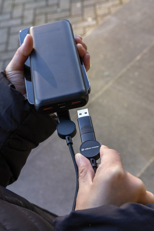 Oakland RCS recycled plastic 6-in-1 fast charging 45W cable - Custom Wood Designs